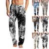 Мужские вязаные модные брюки с принтом, карманами, повседневные, пижамные