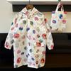 Japanese Fashion Lightweight Quick-Drying Breathable Kids Raincoat Rainproof Kindergarten Waterproof Poncho Primary School Student Schoolbag