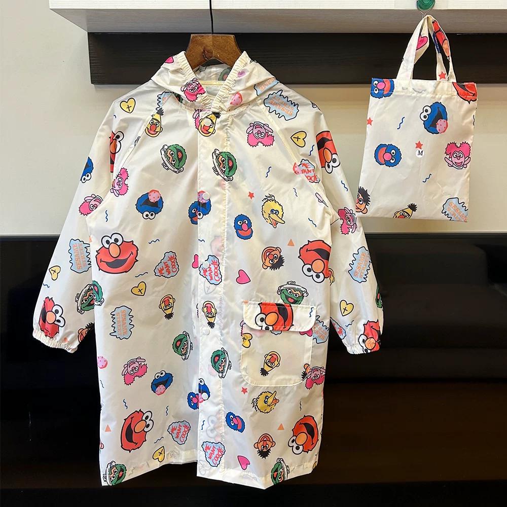 Japanese Fashion Lightweight Quick-Drying Breathable Kids Raincoat Rainproof Kindergarten Waterproof Poncho Primary School Student Schoolbag