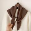 Women's Wool Knit Triangle Shawl Scarf - Versatile, Warm for Autumn & Winter