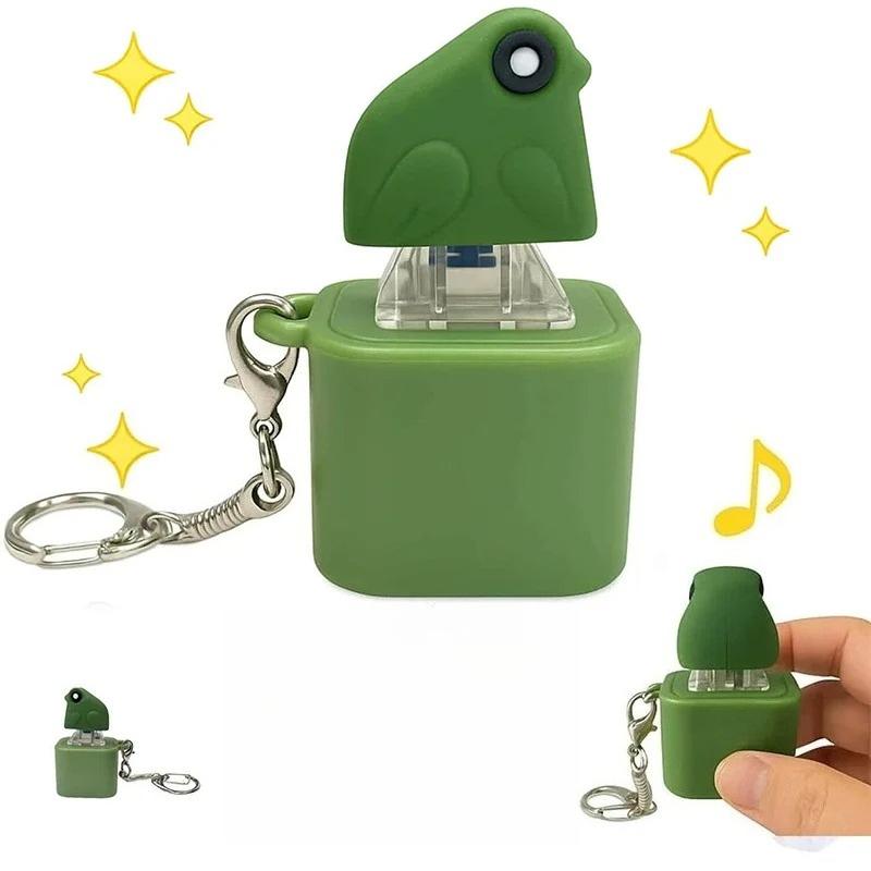 Frog Decompression Sound Button Keychain Glowing Student Fun Parody Venting Abstract Artifact Pendant New Creativity
