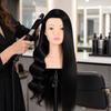 Training Head with Bust Alicja 80 Black, Thermal Hair + Handle, Hairdressing For Combing, Exercise Head