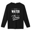 Funny Retro Beer Lover Save Water Drink Slogan Print Casual T Shirt vintage Washed Comfortable fashion homme