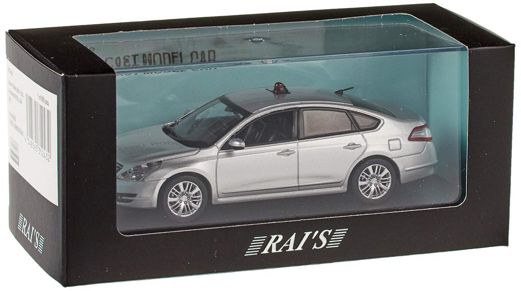 Nissan Teana 250XV 2015 года, дорожный департамент полиции префектуры Тоттори, автомобиль для борьбы с беспорядками, готовый к использованию в масштабе RAI'S 1/43 (J32) (Маскированное серебро)