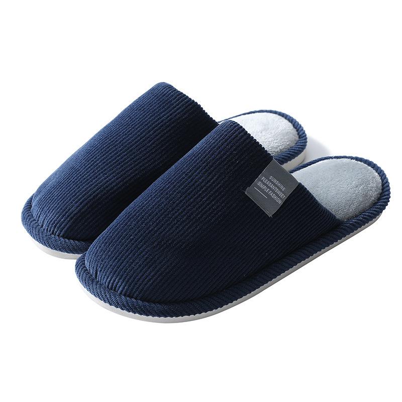 Cotton Slippers Women's Autumn and Winter Indoor Home Thick-soled Non-slip Floor Support Couple Warm Wool Shoes Confinement Shoes