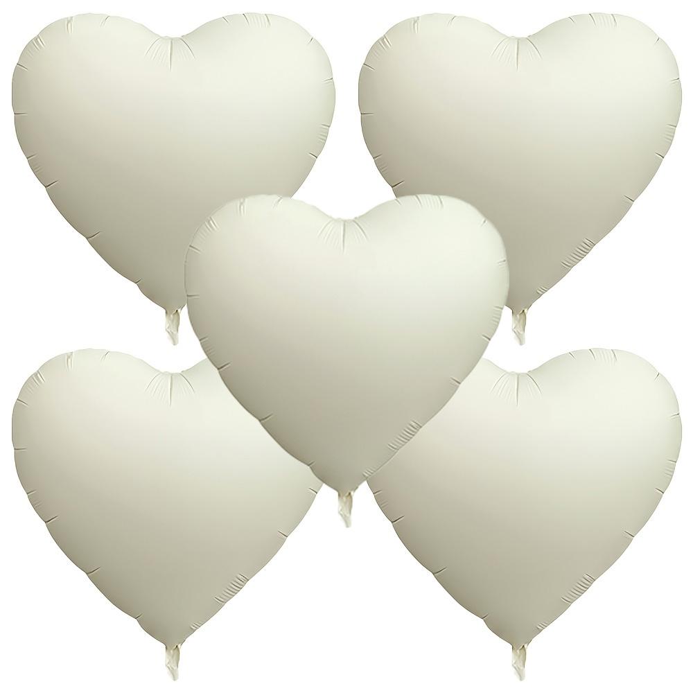 Pack of 5 30inch Heart-Shaped Aluminum Foil Balloons Suitable for Birthday Parties, Valentine's Day, Sleepovers, Weddings, 