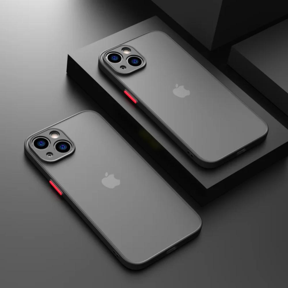 Противоударный бронированный матовый чехол для iPhone 16 15 14 Plus 13 11 12 Pro Max роскошный силиконовый бампер прозрачный жесткий чехол для задней панели из поликарбоната