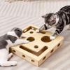 Cat Nail File Box Cat Scratch Puzzle Enrichment Box with Bell Balls Interactive Cat Scratcher Maze Box for Stress-Free Cat Nail Trimming