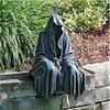 Черная одежда Таинственный мастер Орнамент Ужас Черный Мантия Ночной Ходок Готический Сидящий Смола Ремесло Орнамент Настольное Украшение
