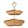 Flower-Shaped Cake Display Stand Bamboo Large Capacity Snack Storage Plate Eco-friendly 2/3Layer Dried Fruit Basket Holiday