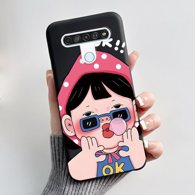 Милый Чехол Для LG Q61 Чехол Для LG K61 Чехол Для LG Q70 Чехлы Печатный Корпус Защитная Крышка Мягкий Силикон Мультяшный Черный Корпус