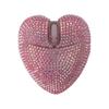 Cute Crystal Heart Shape Bluetooth Wireless and USB Compatible with Microsoft and PCs Mouse, 2.4GHz Compatible, Rechargeable, Compact, Wireless, iOS,