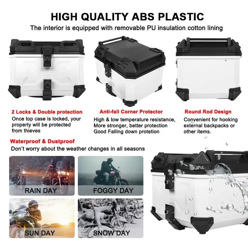 45L Universal Motorcycle Top Case Rear Luggage Helmet Box For BMW For VOGE For HONDA For Yamaha For Honda For Suzuki For Kymco