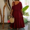 Women's Short-sleeved Long- Loose-fitting Casual Dress
