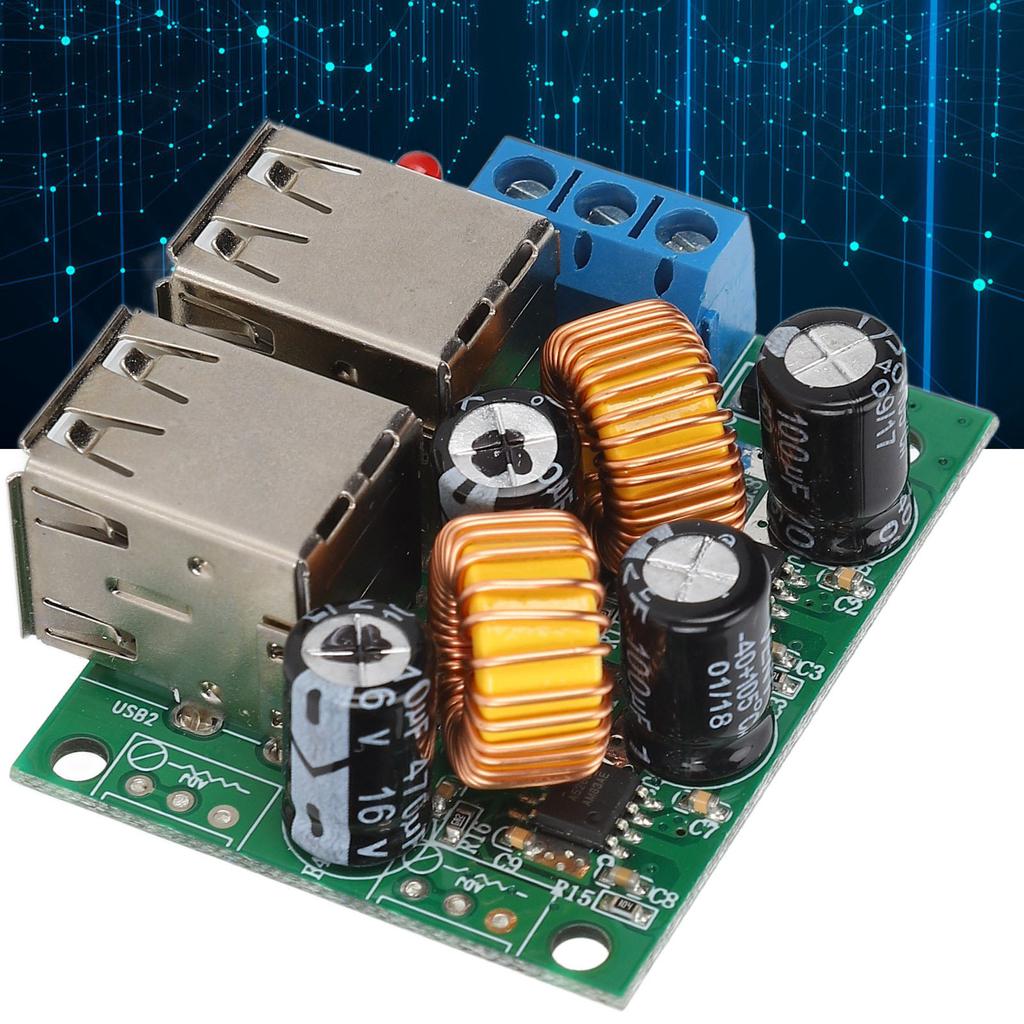 4 USB Port Power Converter Board Buck Power Supply Conversion Module DC 12V 24V 40V To 5V 5A