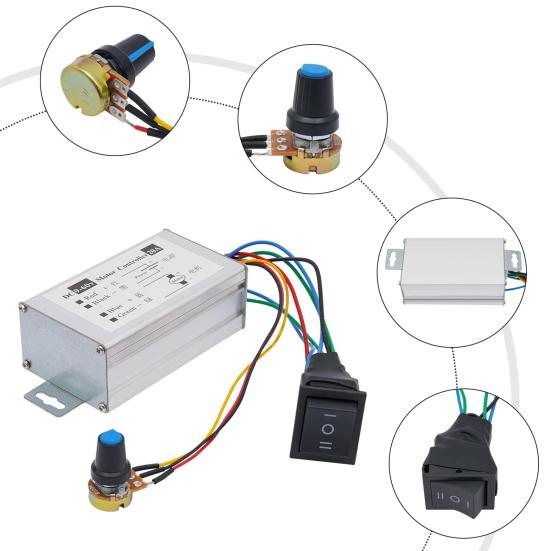 Плата управления PWM 1200 Вт Контроллер скорости двигателя Универсальный безопасный в использовании ШИМ-контроллер для электродвигателя Аксессуары