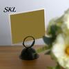 Solid Wood Table Accessory Number Holder, Metal Place Card Foodservice Split-Ring Style Weighted Holder Menu Stand for Photos, Memo, Notes,