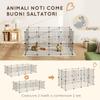 Modular Small Animal Enclosure with Panels and Accessories, Indoor Metal Hedgehog Cage for Guinea Pigs and Hedgehogs, 106x73x36 cm, Black