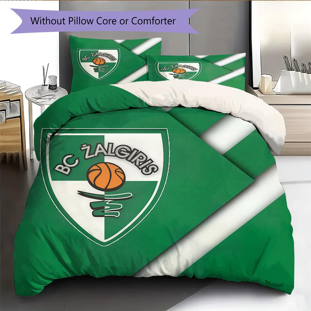 Žalgiris Kaunas Pattern Bedding Quilt Set Home Decoration Gift (1 * duvet cover + 2 * pillowcase without core)