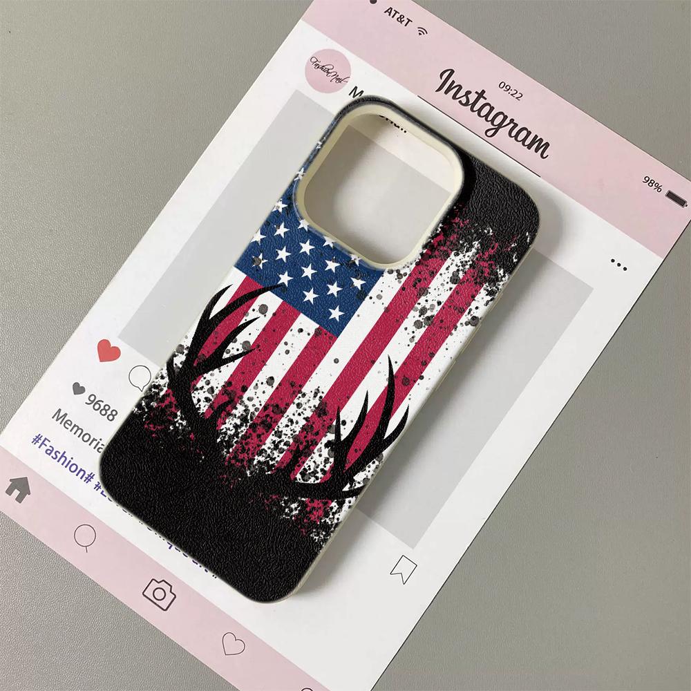 Чехол с американским флагом для iPhone 17 16 15 14 13 12 11 Pro Max Силиконовая кожаная крышка Iphone 13 15 16 17 Air Pro Max TPU Чехол