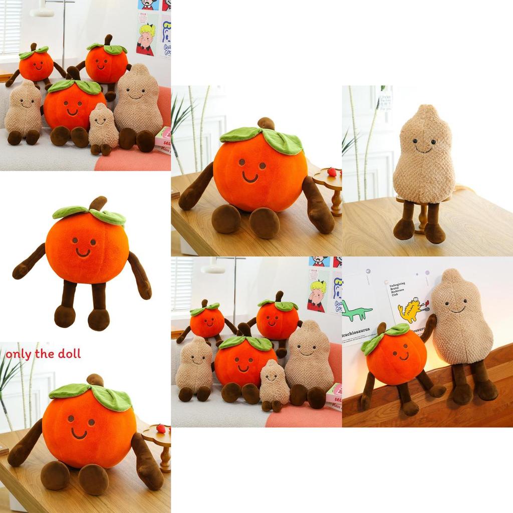 Novelty Plush Pillow With Persimmon And Peanut Animal Designs For Kids And Collectors