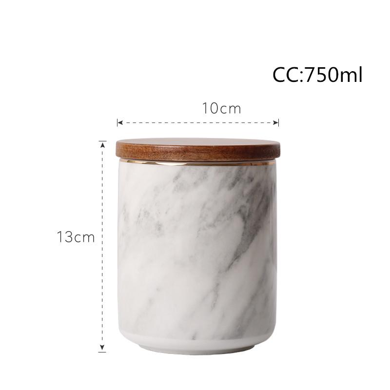 Nordic Marbled Sealed Cans with Lids Ceramic Storage Jars Tea Cans Candy Biscuit Jars Living Room Home Accessories WSHYUFEI