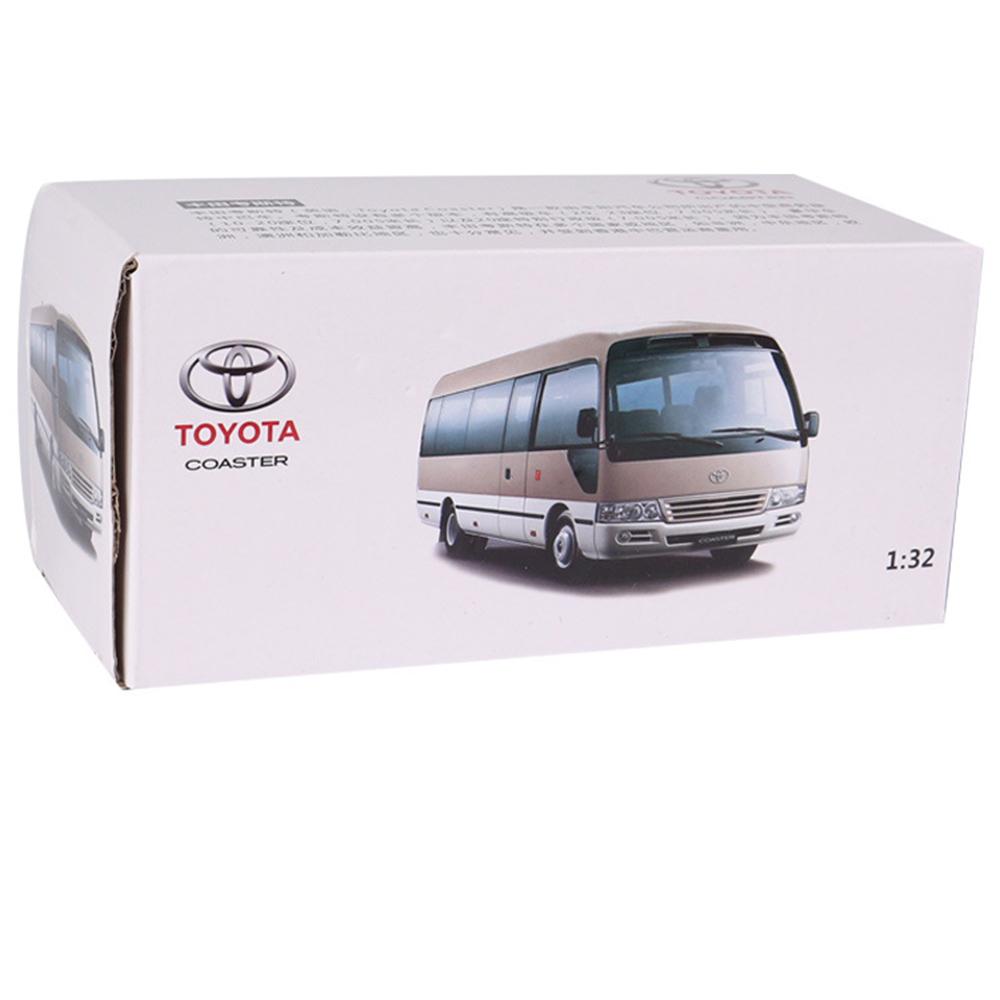 1/32 Toyota Coaster Bus Игровой автомобиль Модель давления Автомобильный игровой симулятор Металлический автобус Игроки для детской коллекции Подарки