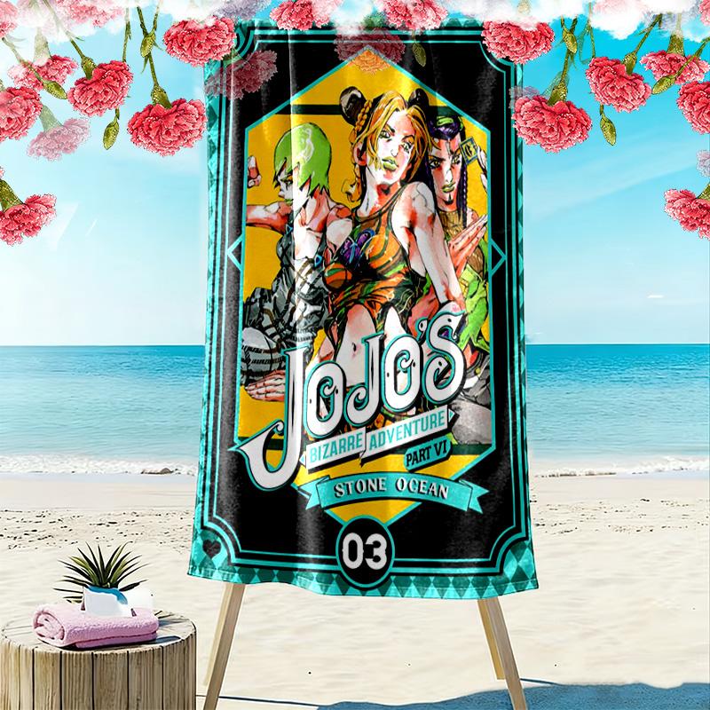 JoJo's Adventure: Vento Aureo beach towel Beach towel for vacation photos beach seaside swim quick-drying swim towel Fashion beach towel