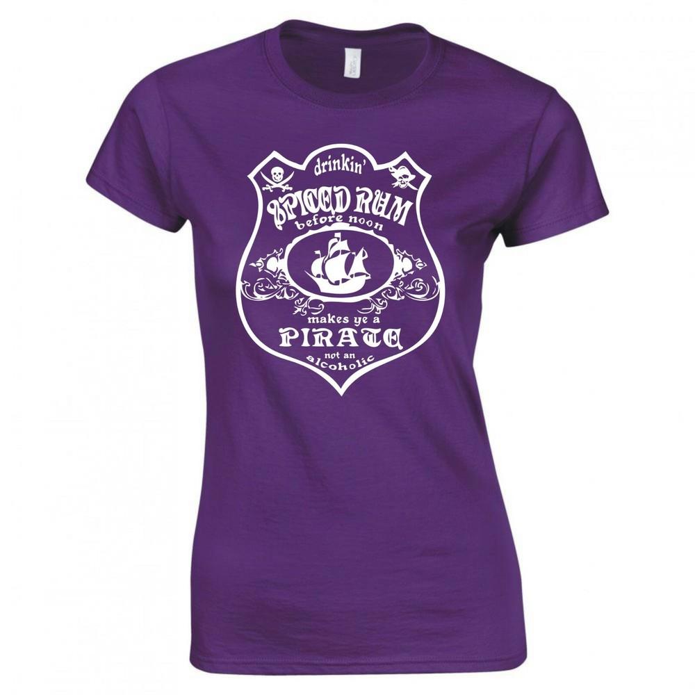 Funny Drinkin Spiced Rum Before Noon Makes Ye A Pirate Skinny Fit TShirt