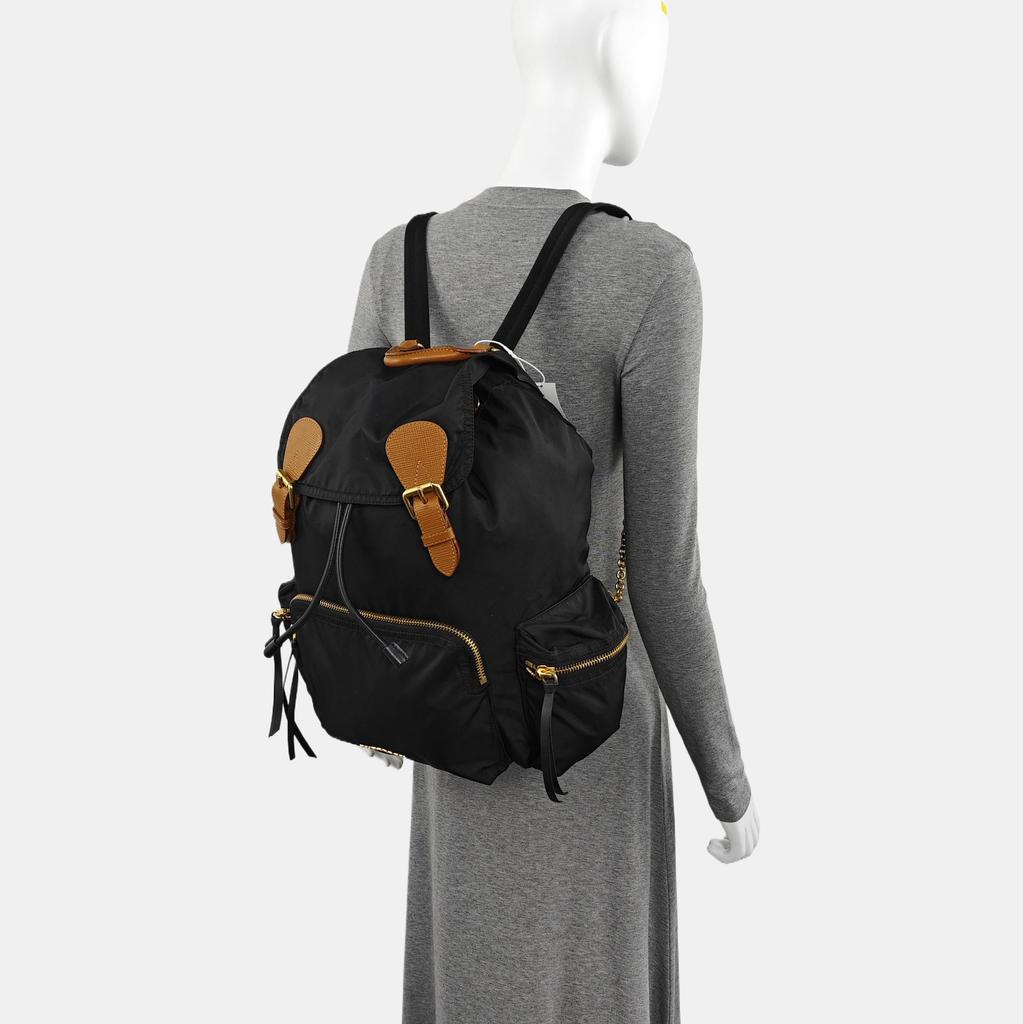 [Pre-Owned] The Rucksack Series Nylon And Leather Backpack Large - Good #RZ9ZW5