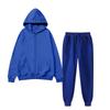 Unisex Solid Tracksuit Set Hooded Zip Sweatshirt Jogger Pants Winter Warm Casual Sportswear