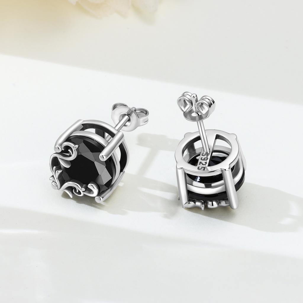 Orstarry S925 Silver Earring Simple Round Zirconia Hexagonal Star Earrings Jewelry For Women Birthday Gifts