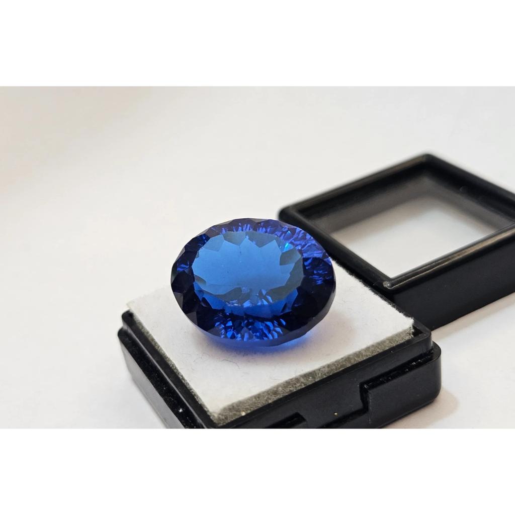 Stunning Topaz Blue Color Oval Cut 26-27 Ct Certified Loose Gemstone