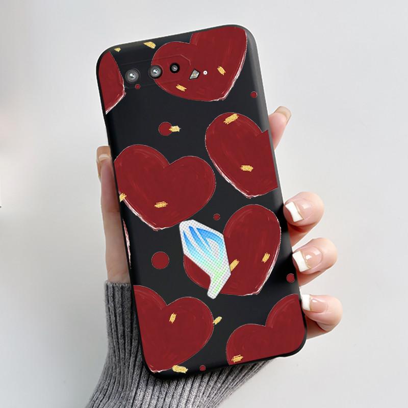 Чехол для Asus ROG Phone 5 5s ZS673KS I005DA I005DB ZS676KS Чехол Эстетичный Модный Милый Кот Мягкий Силикон Черный ТПУ Задняя Крышка