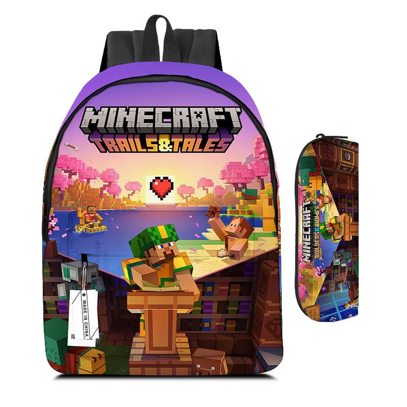 Школьная сумка Minecraft Детский рюкзак Рюкзак с мультяшными персонажами Пенал