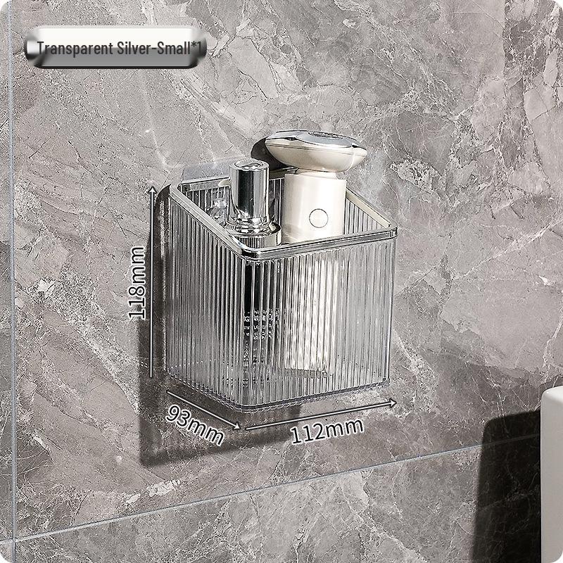 Настенный перфорированный ящик для хранения в ванной комнате с откидным зеркалом и пыленепроницаемым держателем для ватных палочек.