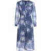 Women's Autumn Style Elegant, Gentle, and Intellectual A-line Long Sleeve Dress with a Small and Romantic Chiffon Printed Dress