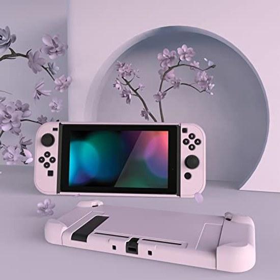 eXtremeRate PlayVital back cover compatible Switch console split design protective case NS Joycon handheld (hard) dock Cherry Blossom Pink