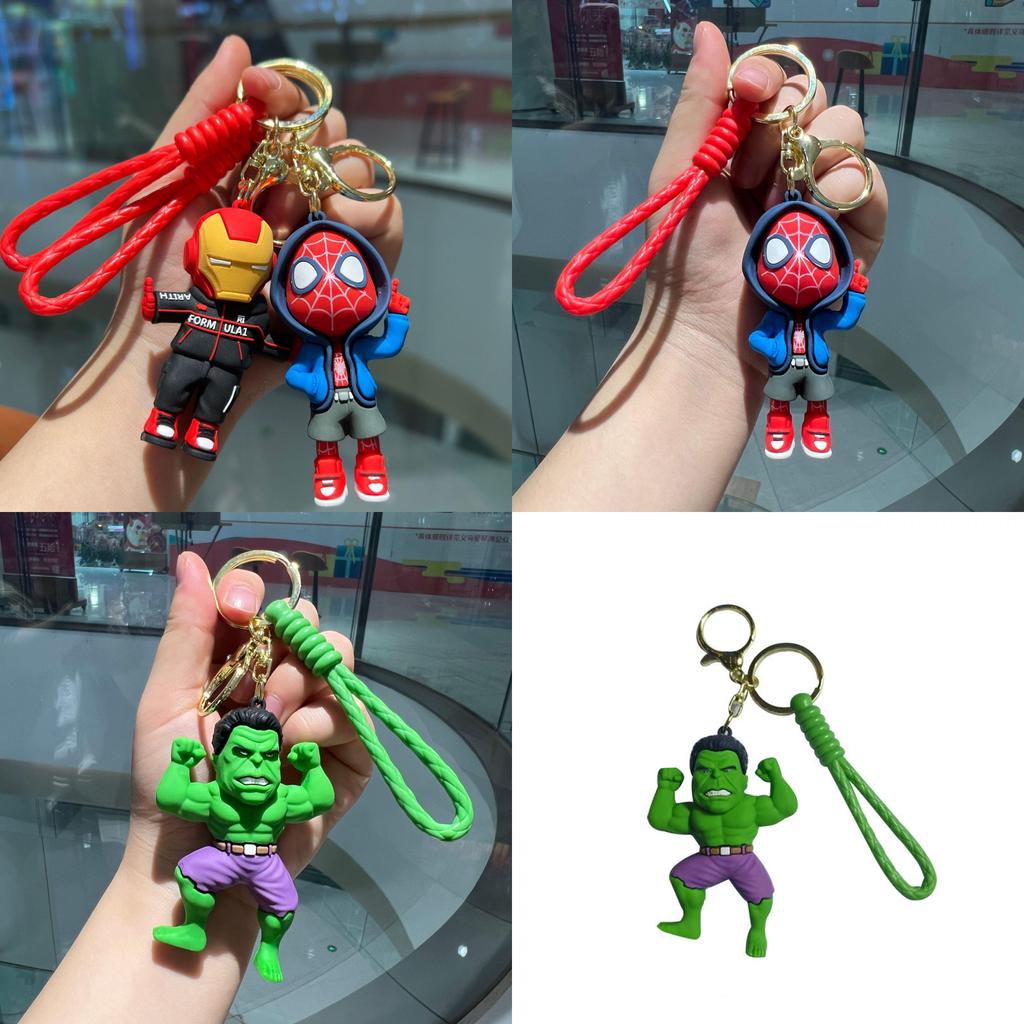 Fun Cartoon Superhero Keychains Silicone Avengers Series For Car Keys And Gifts