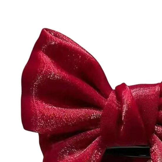 Женская заколка для волос с большим бантом, стильная однотонная заколка для волос в стиле принцессы с фиксацией волос