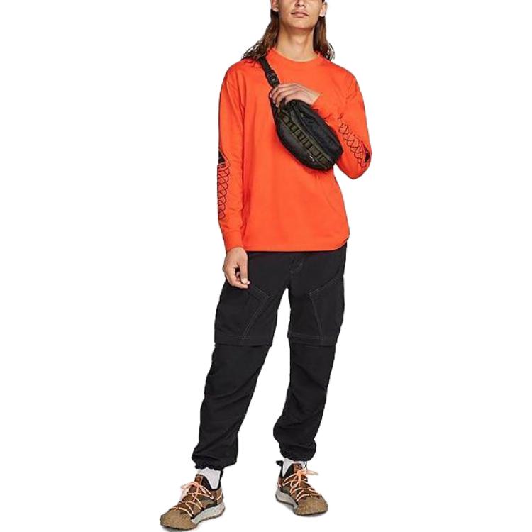 Nike Футболка с длинным рукавом с логотипом. Мужские топы Оранжевый DX9454-633