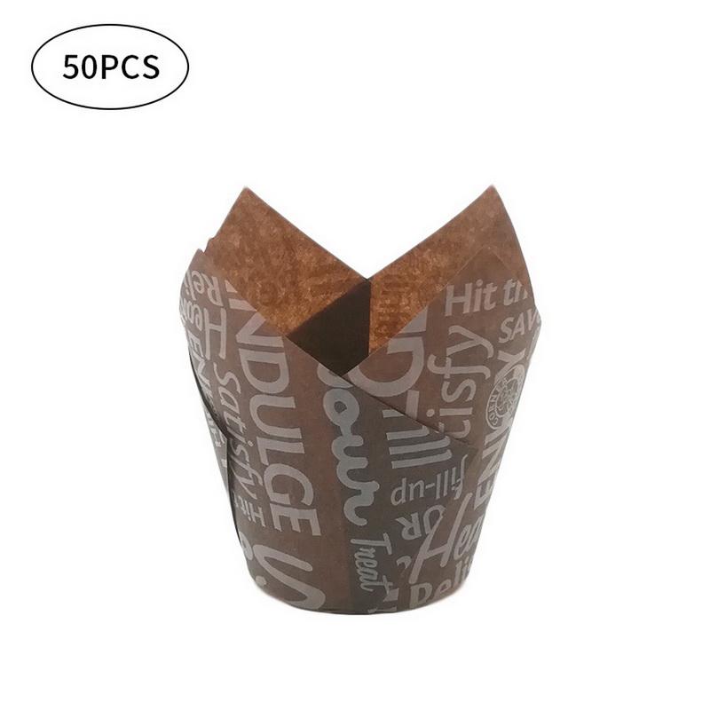 Бумажный формочек для кексов, формочек для выпечки, для свадебных вечеринок, кексов-тюльпанов, бумажных стаканчиков для кексов, маслостойких оберток для тортов