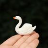 Миниатюрная фигурка лебедя Мини Белый лебедь Статуэтка из смолы Реалистичное украшение животного Кукольный домик Сказочный сад Микроландшафтное украшение