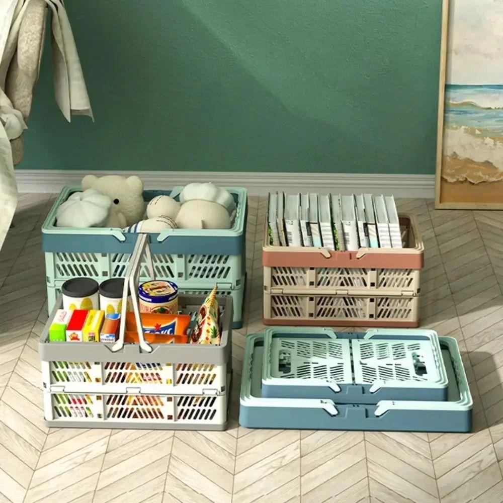 with Handle Outdoor Picnic Basket Plastic Camping Storage Basket  For Kitchen and Camping