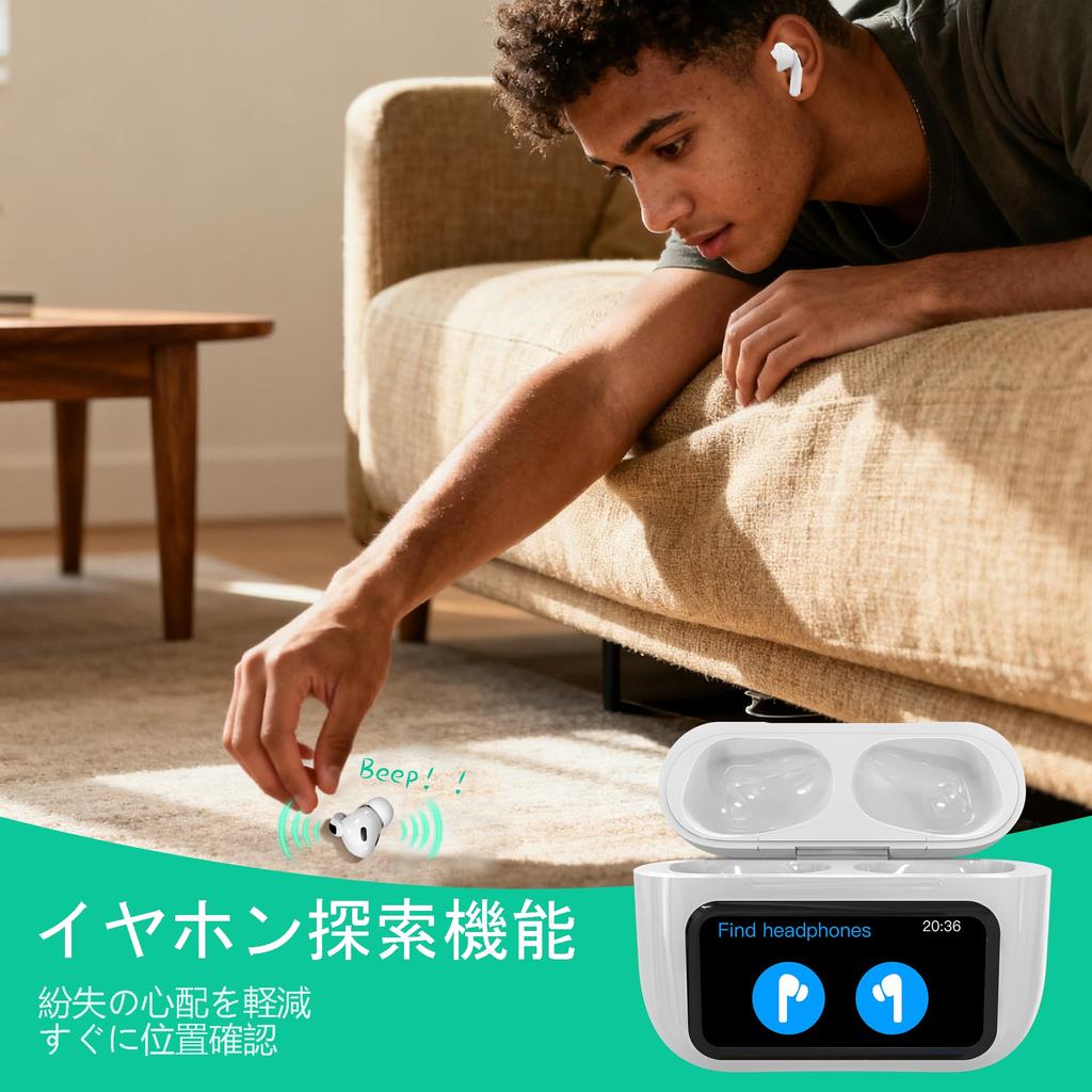 ONES MusPlayE Bluetooth Беспроводные Наушники с Сенсорным Экраном и ANC Шумоподавлением Умное Сенсорное Управление Приложение Низкая Автоматическая Одиночная или Компактная и Совместимость с Играми и