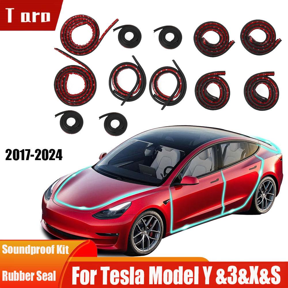 ZJZO5 Door Seal Soundproof Kit for 2025 Tesla Model 3 Y S X Rubber Weather Draft Seal Strip Wind Noise Kit Front Trunk Cover Strip