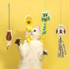 Веревочная игрушка для кошки, подвесная на дверь, перьевая игрушка, эластичная, выдвижная, привлекательная игрушка-дразнилка для кошки, маленький пингвин
