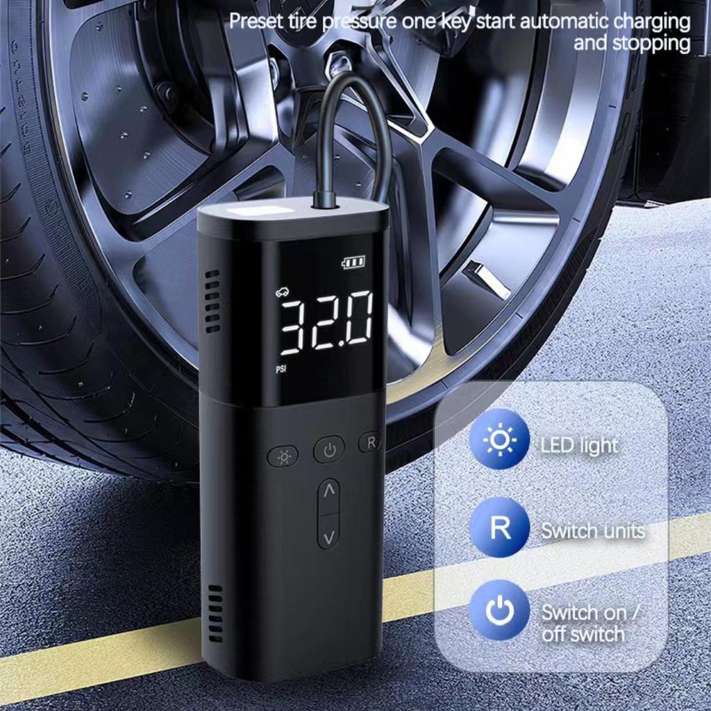 Надувной насос 12 В портативный автомобильный воздушный компрессор для мотоциклов, велосипеда, лодки, накачивающий шины, цифровой автоматический надувной насос