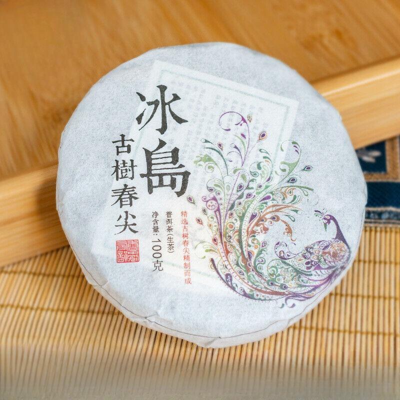 100 г сырого чая Пуэр, Исландия, Юньнань, древний чай, весенний чай, торт, аромат орхидеи