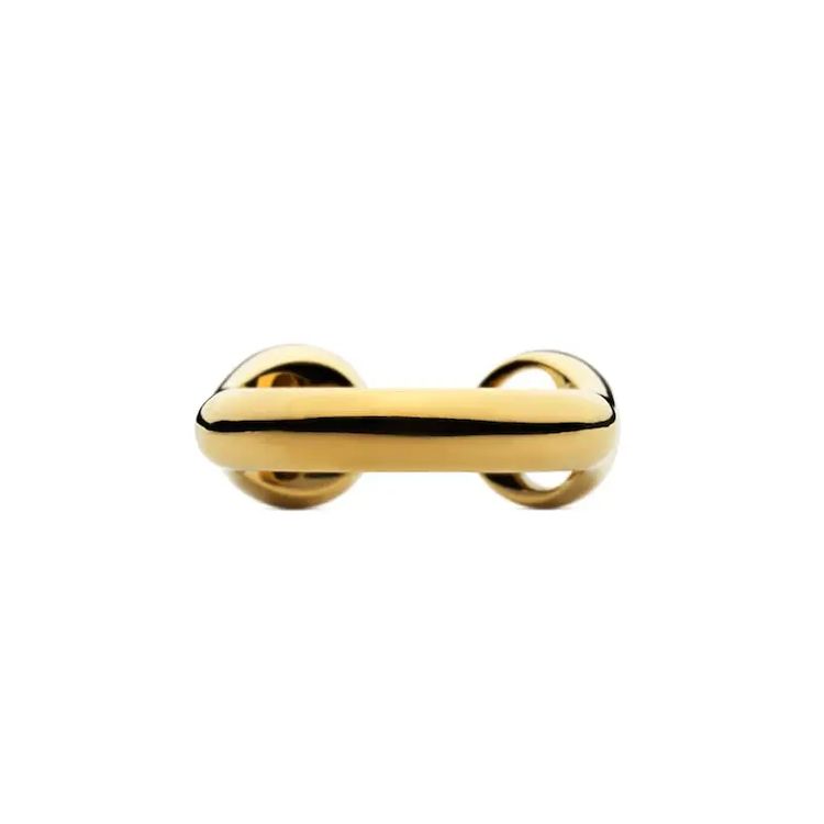 Gucci Blondie Hollow Round Interlocking Double G And Resin Pearl Glossy Ring Unisex rings Gold 797423JCF27